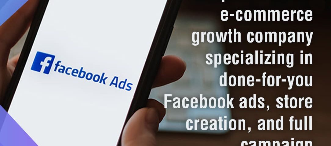 Hand holding a smartphone displaying the Facebook Ads logo.