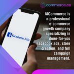 Hand holding a smartphone displaying the Facebook Ads logo.